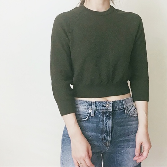 Urban Outfitters Sweaters - Urban Outfitters olive green thin crop sweater